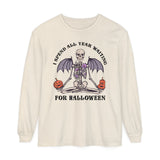 I Spend All Year Waiting For Halloween - Skeleton Meditation Long Sleeve T-Shirt