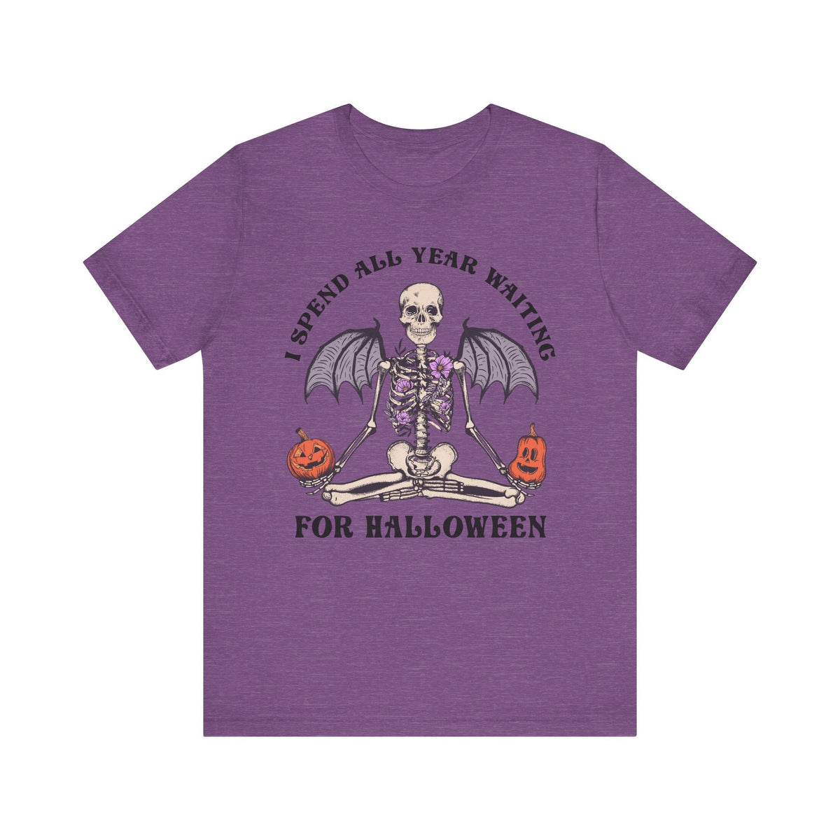 I Spend All Year Waiting For Halloween - Skeleton Meditation Shirt