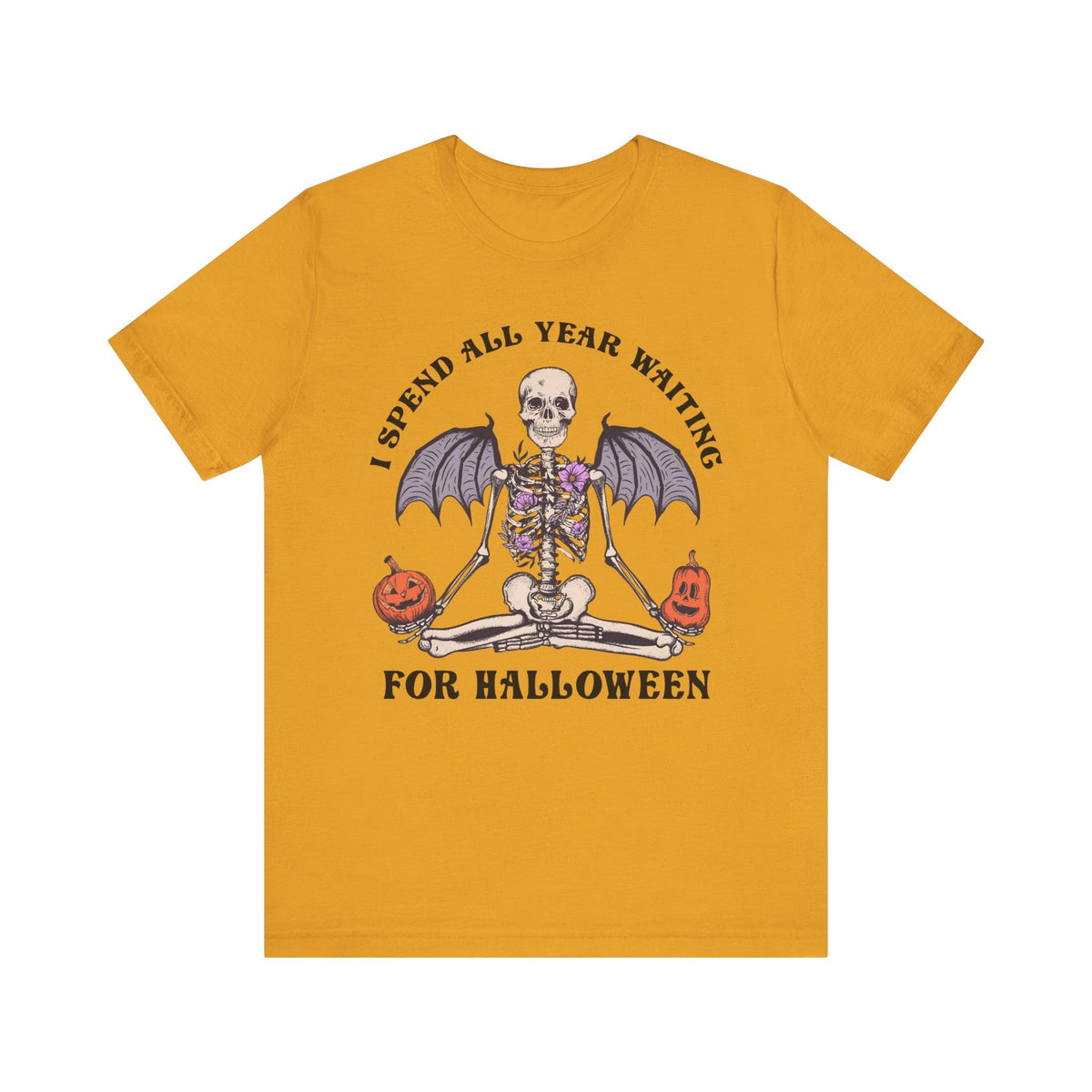 I Spend All Year Waiting For Halloween - Skeleton Meditation Shirt