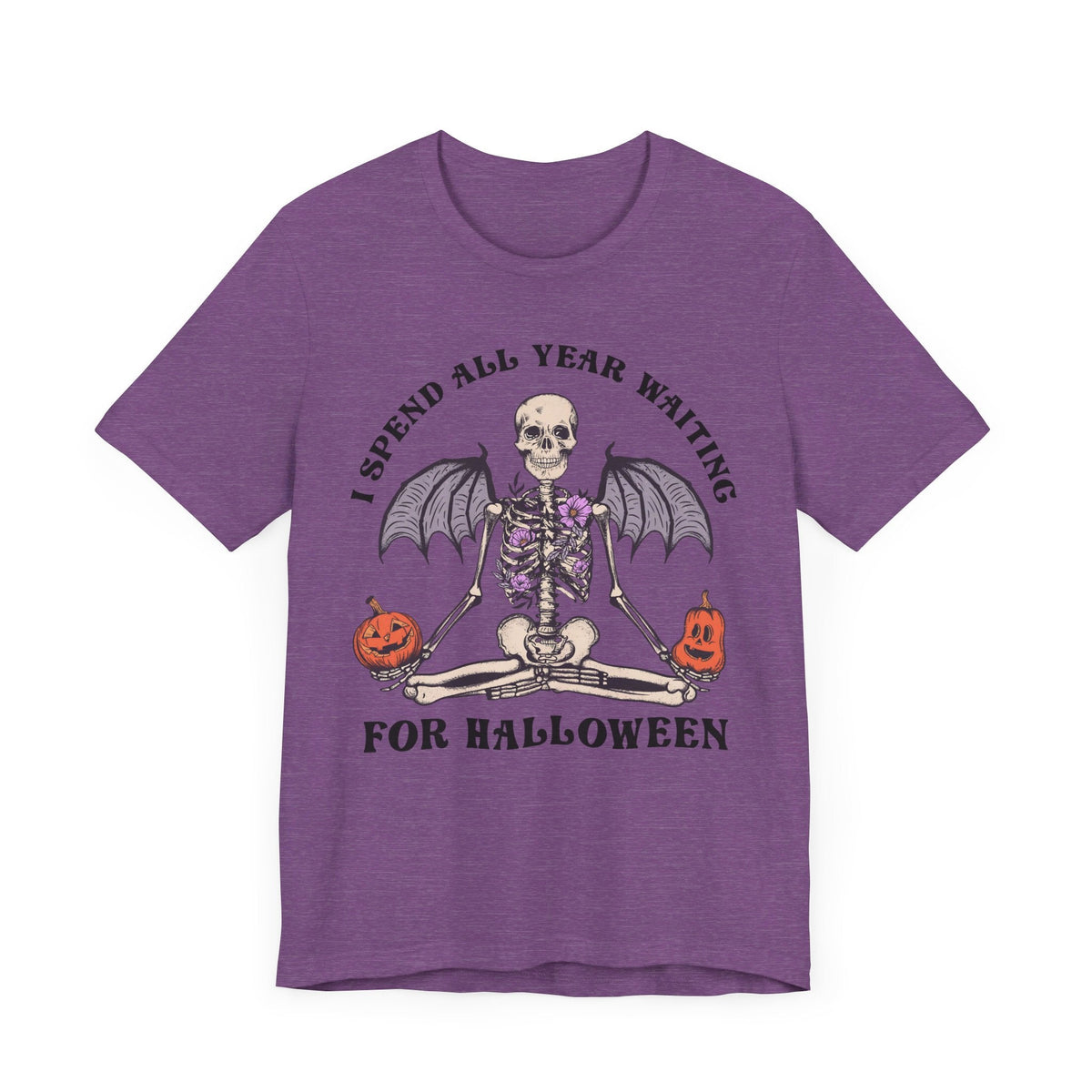 I Spend All Year Waiting For Halloween - Skeleton Meditation Shirt