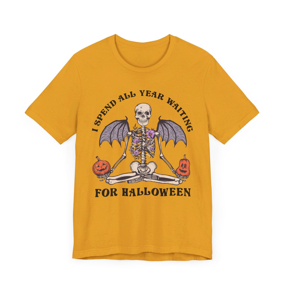 I Spend All Year Waiting For Halloween - Skeleton Meditation Shirt