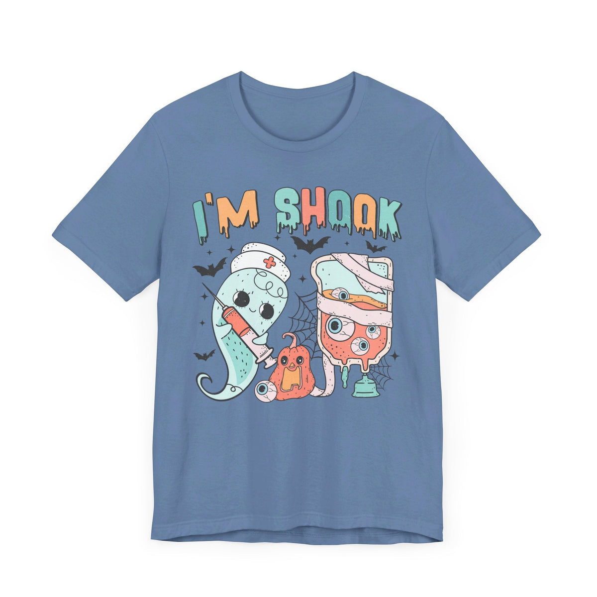 I’m Shook Nurse Halloween T-Shirt - Creepy Ghost and Medical IV Bag Tee