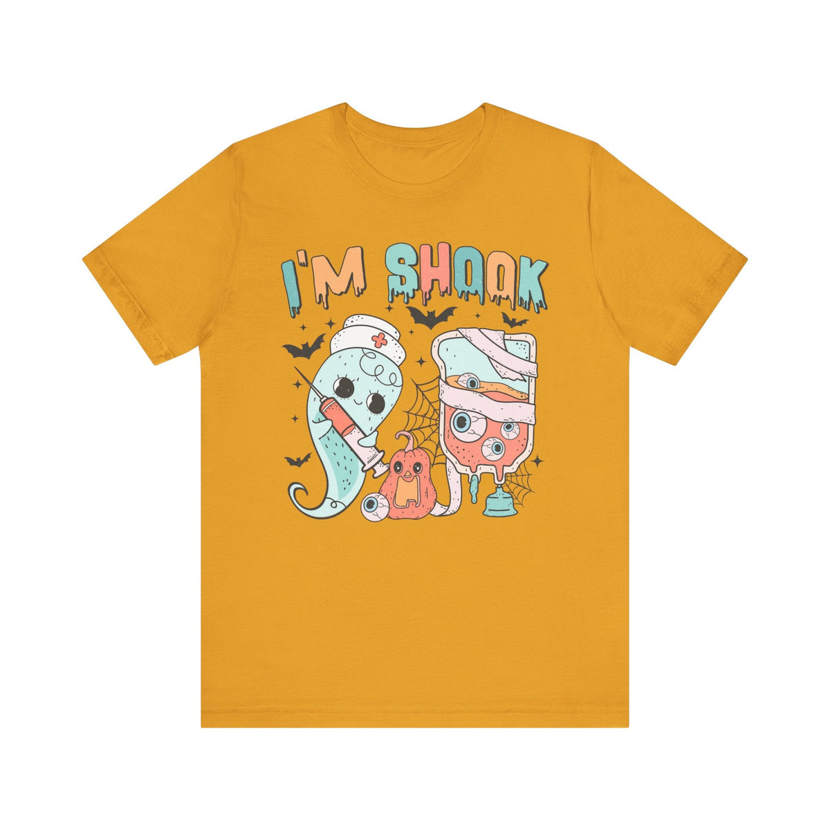 I’m Shook Nurse Halloween T-Shirt - Creepy Ghost and Medical IV Bag Tee