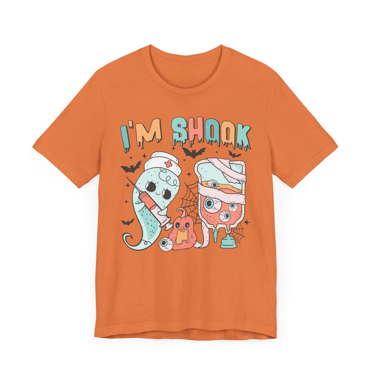 I’m Shook Nurse Halloween T-Shirt - Creepy Ghost and Medical IV Bag Tee