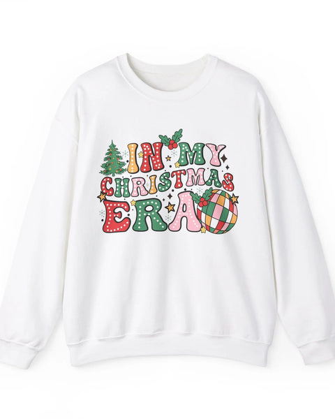In My Christmas Era T Shirt Groovy Graphic Tee Doodle Dots Festive Elements