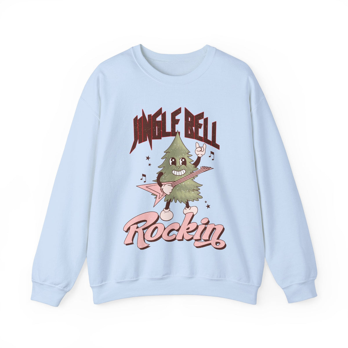 Jingle Bell Rockin' Crewneck Sweatshirt - Rock 'n' Roll Christmas Tree Christmas Sweater - Festive Fun