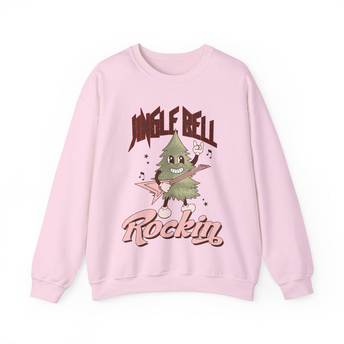 Jingle Bell Rockin' Crewneck Sweatshirt - Rock 'n' Roll Christmas Tree Christmas Sweater - Festive Fun