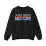 Just Hold No Cry Crypto Crewneck Sweatshirt – Cryptocurrency Shirt for Enthusiasts, Traders, and Meme Lovers