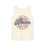 Land Of The Free Because Of The Brave Retro Unisex Garment-Dyed Tank Top