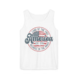 Land Of The Free Because Of The Brave Retro Unisex Garment-Dyed Tank Top