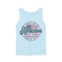 Land Of The Free Because Of The Brave Retro Unisex Garment-Dyed Tank Top