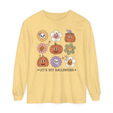 Let's Get Halloweird Halloween Long Sleeve T-Shirt - Cute Pumpkins and Flowers Graphic Tee