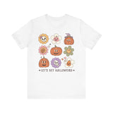 Let's Get Halloweird Halloween Shirt - Cute Pumpkins and Flowers Graphic Tee