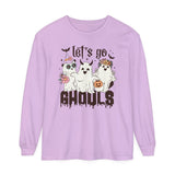 Let's Go Ghouls Halloween Long Sleeve T-Shirt - Retro Ghost Friends Graphic Tee