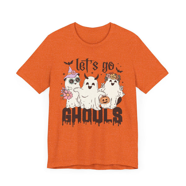 Let's Go Ghouls Halloween Shirt - Retro Ghost Friends Graphic Tee