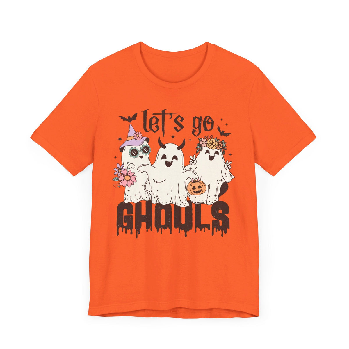 Let's Go Ghouls Halloween Shirt - Retro Ghost Friends Graphic Tee