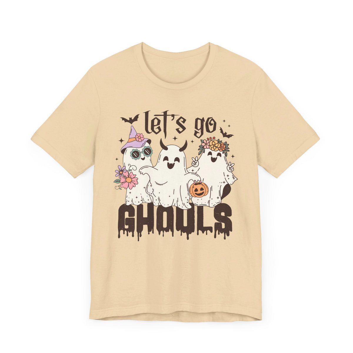 Let's Go Ghouls Halloween Shirt - Retro Ghost Friends Graphic Tee