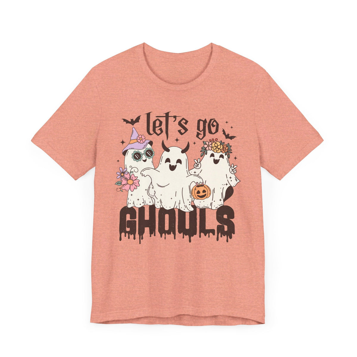 Let's Go Ghouls Halloween Shirt - Retro Ghost Friends Graphic Tee