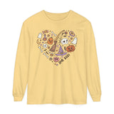 Love Boo Halloween Long Sleeve T-Shirt - Halloween Icons in Heart Shape Graphic Tee