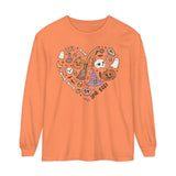 Love Boo Halloween Long Sleeve T-Shirt - Halloween Icons in Heart Shape Graphic Tee