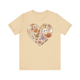 Love Boo Halloween Shirt - Halloween Icons in Heart Shape Graphic Tee