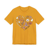 Love Boo Halloween Shirt - Halloween Icons in Heart Shape Graphic Tee