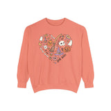 Love Boo Halloween Sweatshirt - Halloween Icons in Heart Shape Graphic Sweater