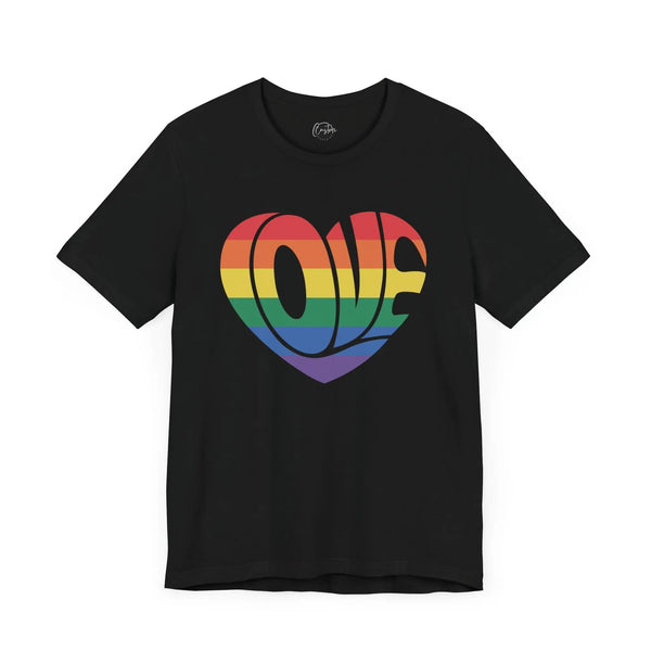 Love - Rainbow Pride Tee | Equality Shirt | LGBTQ+ Support Apparel | Colorful Gay Pride T-Shirt | Inclusive Unisex Top
