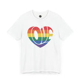 Love - Rainbow Pride Tee | Equality Shirt | LGBTQ+ Support Apparel | Colorful Gay Pride T-Shirt | Inclusive Unisex Top