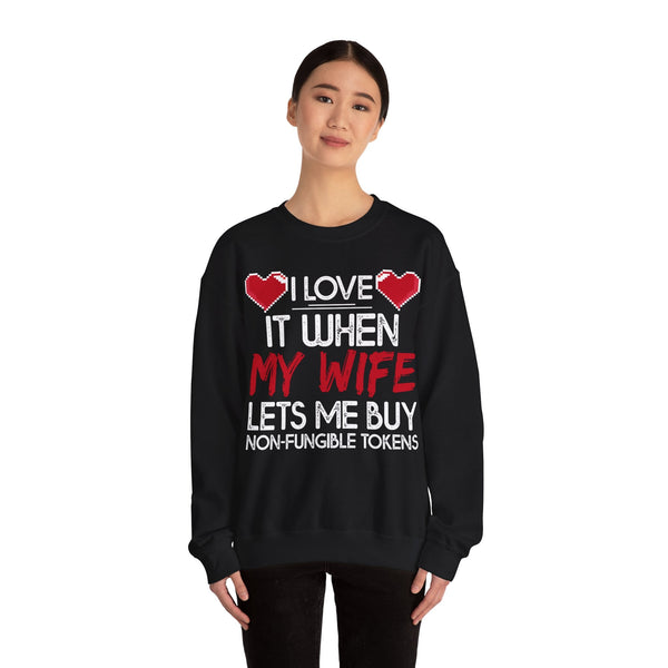 Love for NFTs Crypto Crewneck Sweatshirt – Cryptocurrency Shirt for Enthusiasts, Traders, and Meme Lovers