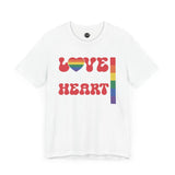 Love is About Heart Not Parts - Rainbow Pride Tee | Equality Shirt | LGBTQ+ Support Apparel | Colorful Gay Pride