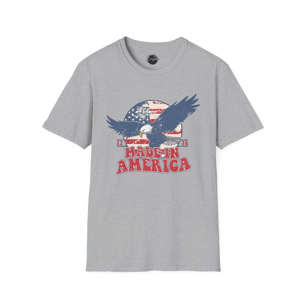 Made in America - 4th of July shirt, USA flag shirt, Red white blue tee, Patriotic - t-shirt, American pride tee