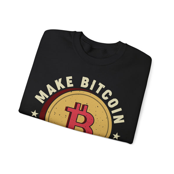 Make Bitcoin Great Again Crypto Crewneck Sweatshirt – Cryptocurrency Shirt for Enthusiasts, Traders, and Meme Lovers