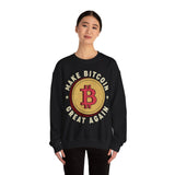 Make Bitcoin Great Again Crypto Crewneck Sweatshirt – Cryptocurrency Shirt for Enthusiasts, Traders, and Meme Lovers