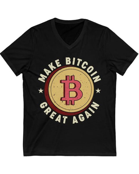 Make Bitcoin Great Again Crypto V Neck Shirt For Enthusiasts And Meme Lovers