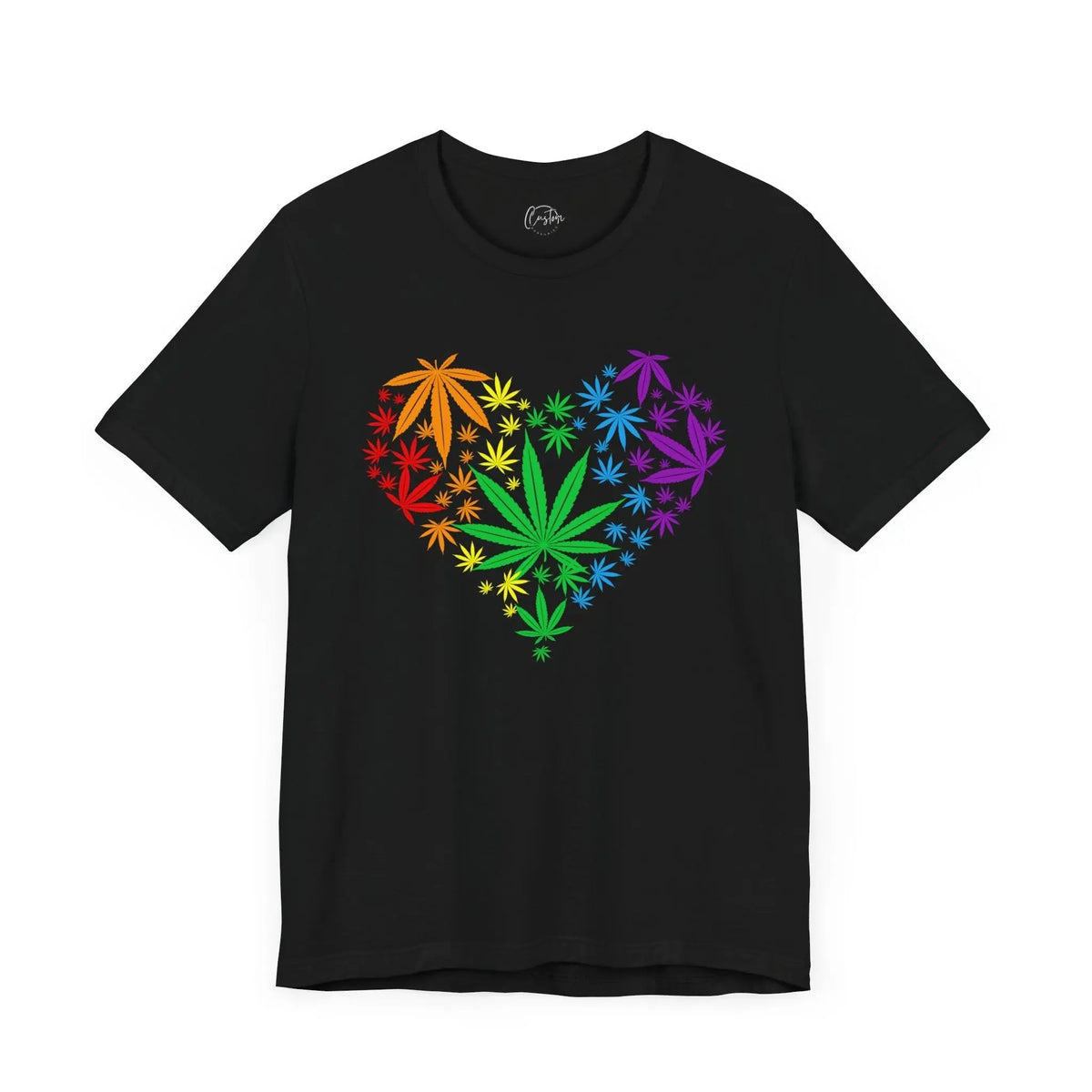 Marijuana Heart LGBT Weed Leaf - Rainbow Pride Tee | Equality Shirt | LGBTQ+ Support Apparel | Colorful Gay Pride