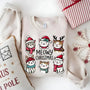Meowy Christmas Sweatshirt - Cute Cat Holiday Crewneck, Festive Christmas Cat Sweater for Cat Lovers