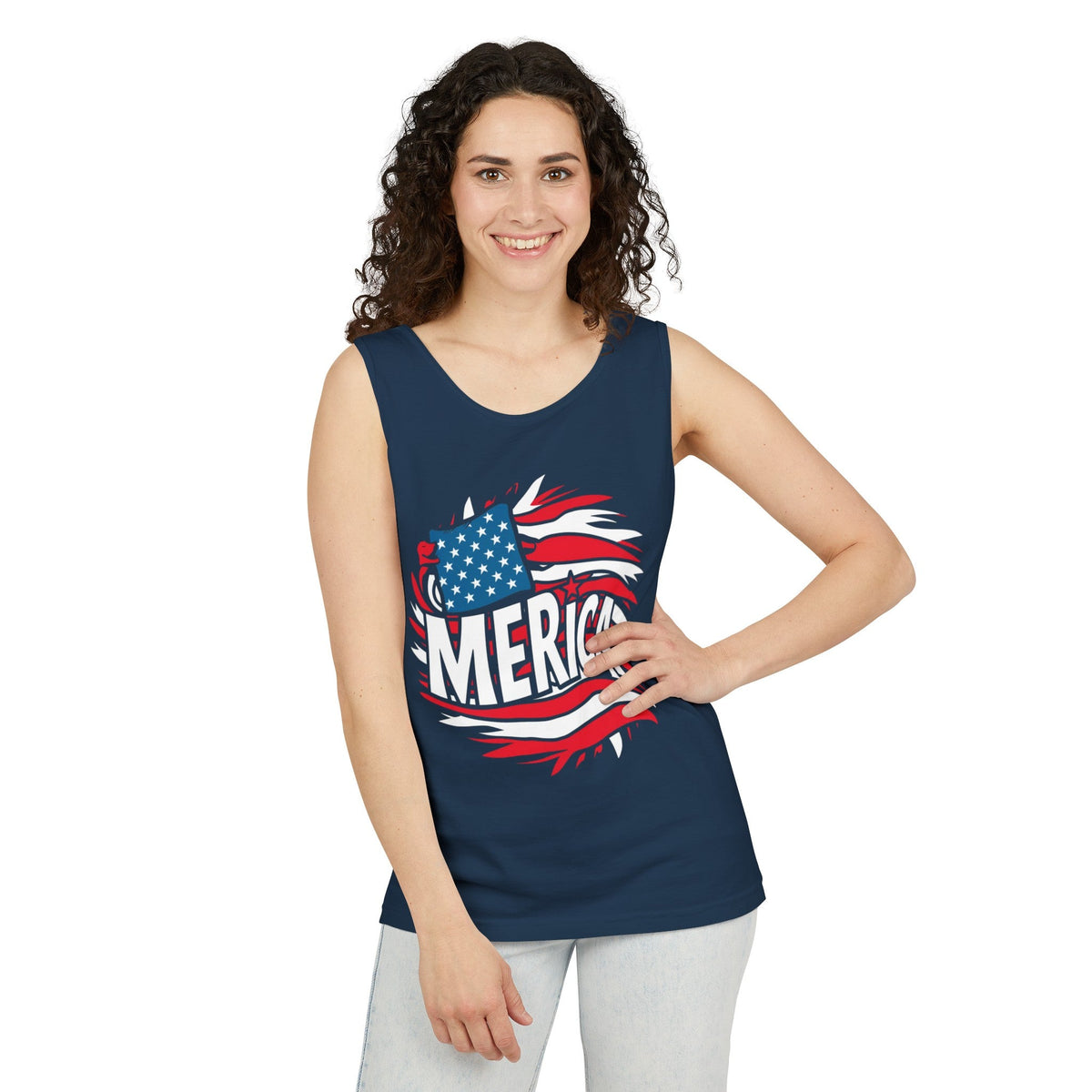 Merica 4th of July Unisex Garment-Dyed Tank Top