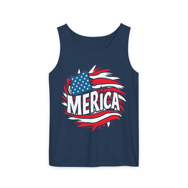 Merica 4th of July Unisex Garment-Dyed Tank Top