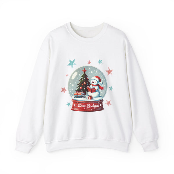 Merry Bookmas" Snowman Sweatshirt - Funny Christmas Sweater