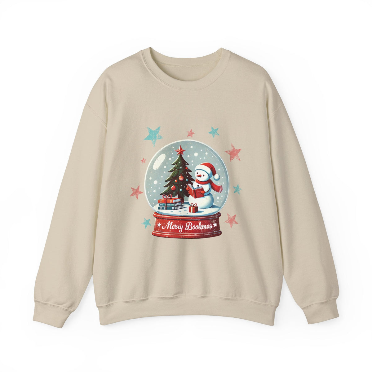 Merry Bookmas" Snowman Sweatshirt - Funny Christmas Sweater