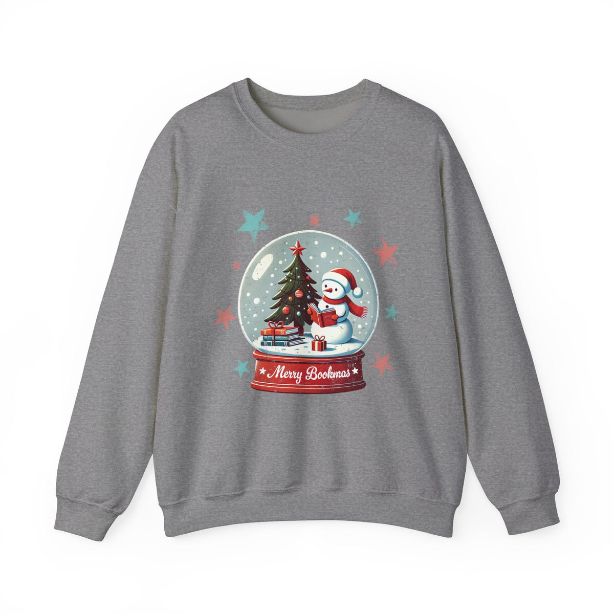 Merry Bookmas" Snowman Sweatshirt - Funny Christmas Sweater