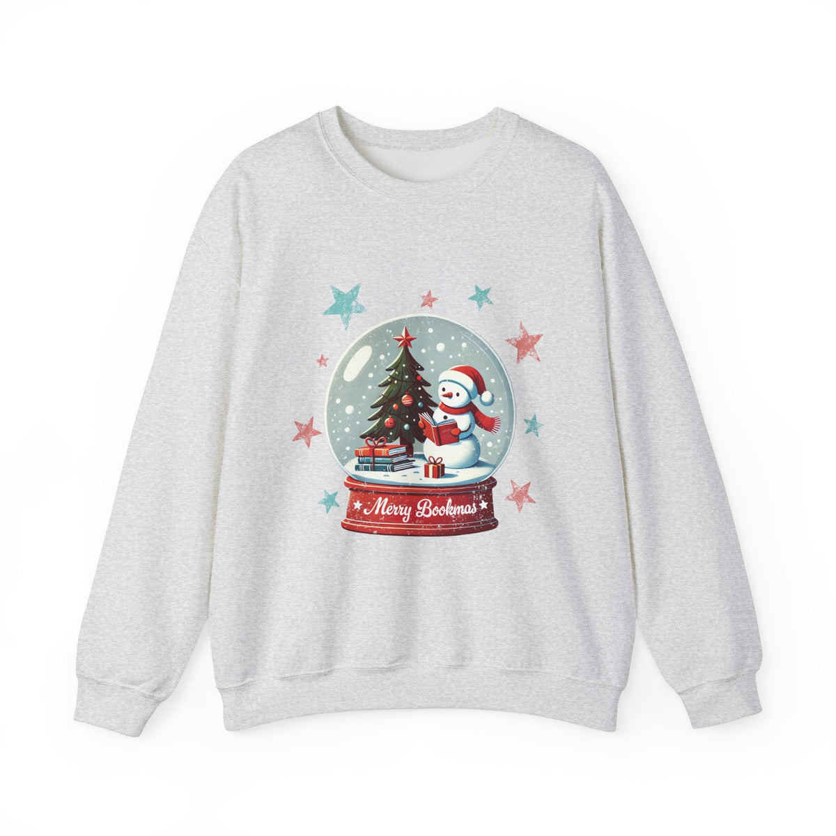 Merry Bookmas" Snowman Sweatshirt - Funny Christmas Sweater