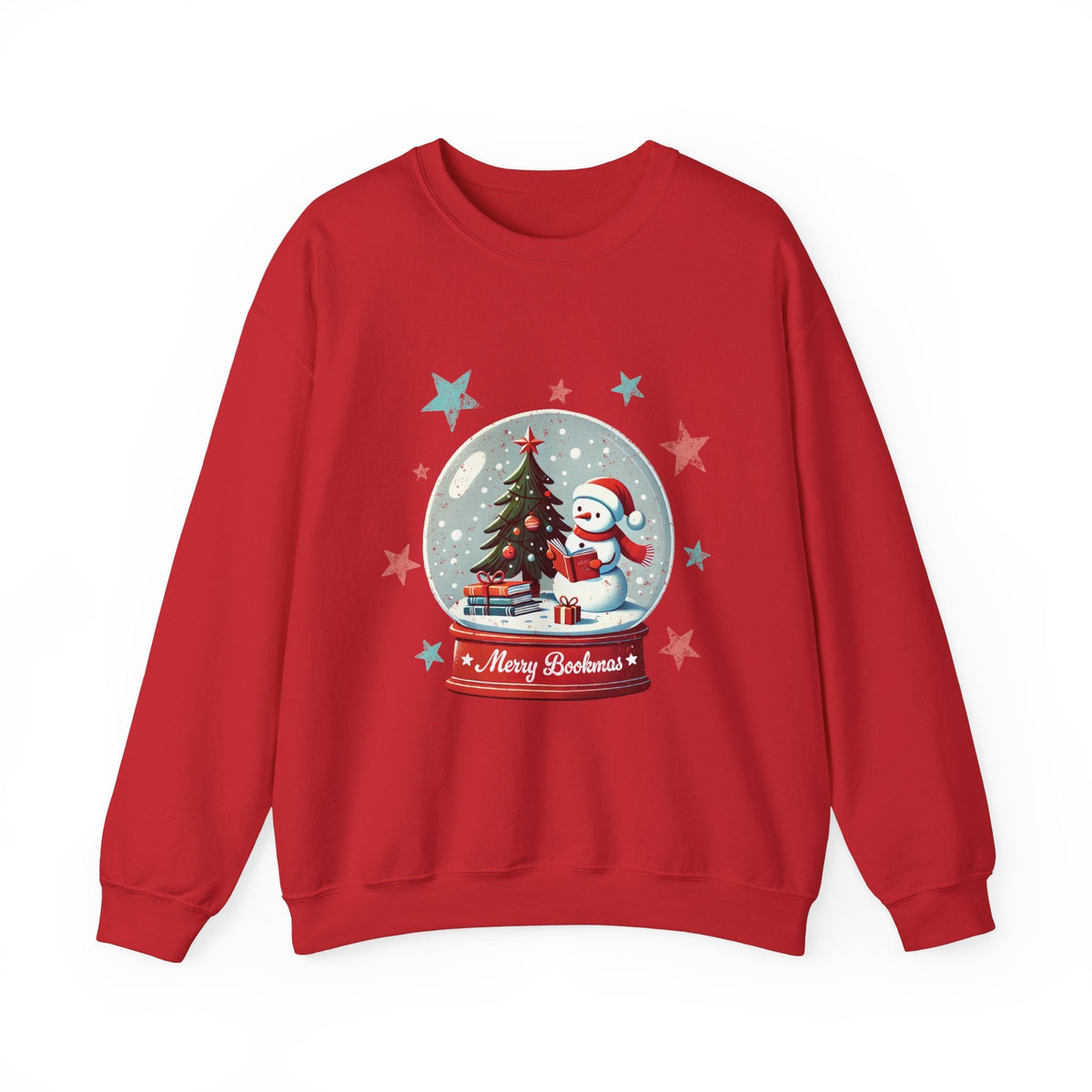 Merry Bookmas" Snowman Sweatshirt - Funny Christmas Sweater