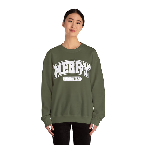 Merry Christmas Sweatshirt – Cozy Holiday Sweatshirt for Men & Women – Funny Christmas Sweater with Santa – Merry