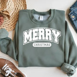 Merry Christmas Sweatshirt - Cozy Red Holiday Crewneck, Festive Unisex Christmas Sweater Gift