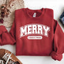 Merry Christmas Sweatshirt - Cozy Red Holiday Crewneck, Festive Unisex Christmas Sweater Gift