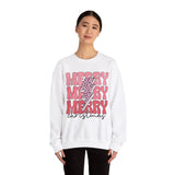 Merry Merry Merry Christmas Crewneck Sweatshirt - Bold Lightning Christmas Sweater - Holiday Cheer