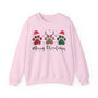 Merry Woofmas Christmas Sweatshirt – Funny Dog Paw Print Holiday Tee with Santa Hats, Reindeer Antlers & Christmas