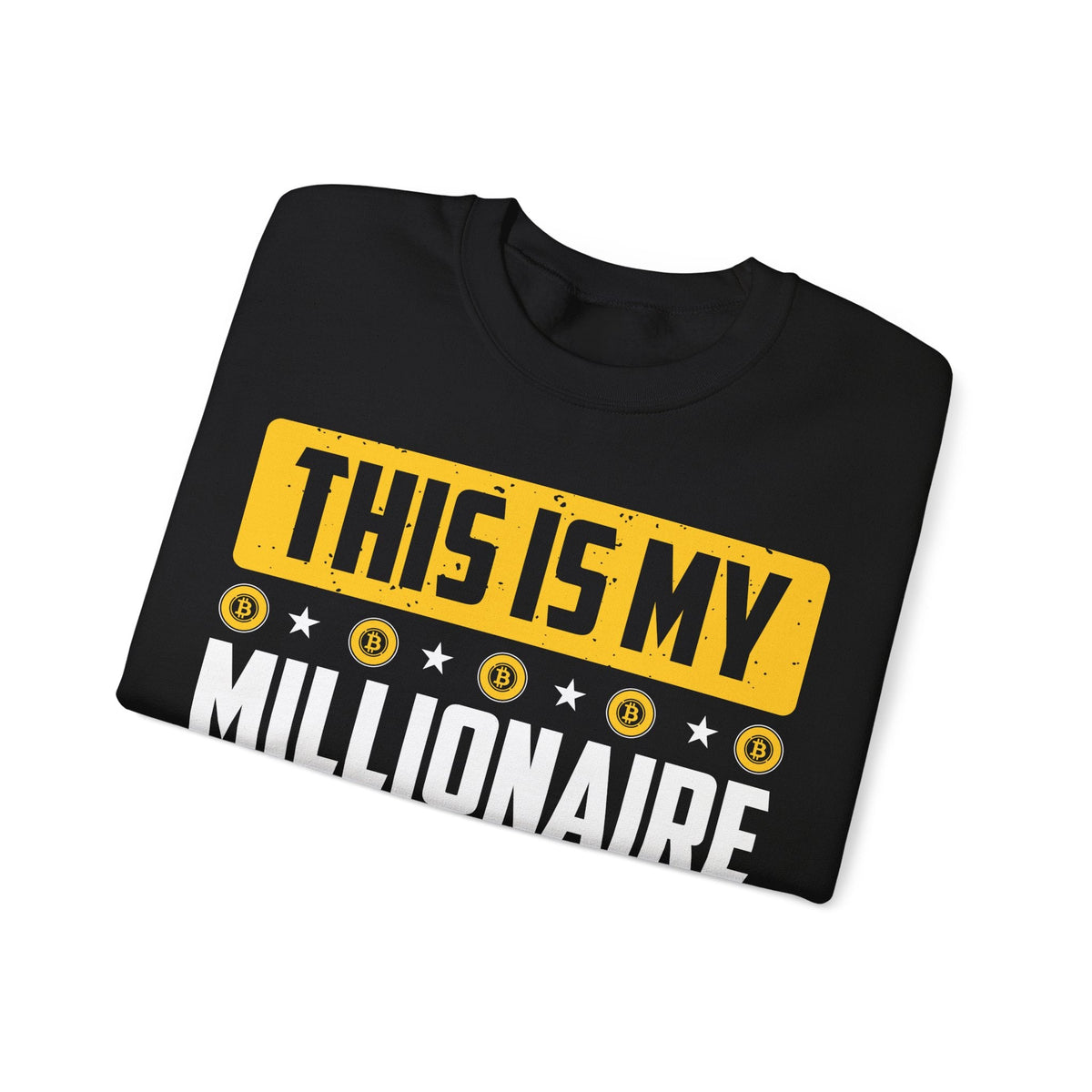 Millionaire Costume Crypto Crewneck Sweatshirt – Cryptocurrency Shirt for Enthusiasts, Traders, and Meme Lovers